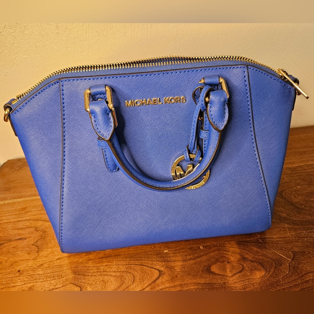 Michael Kors Ciara Satchel Cerulean Blue